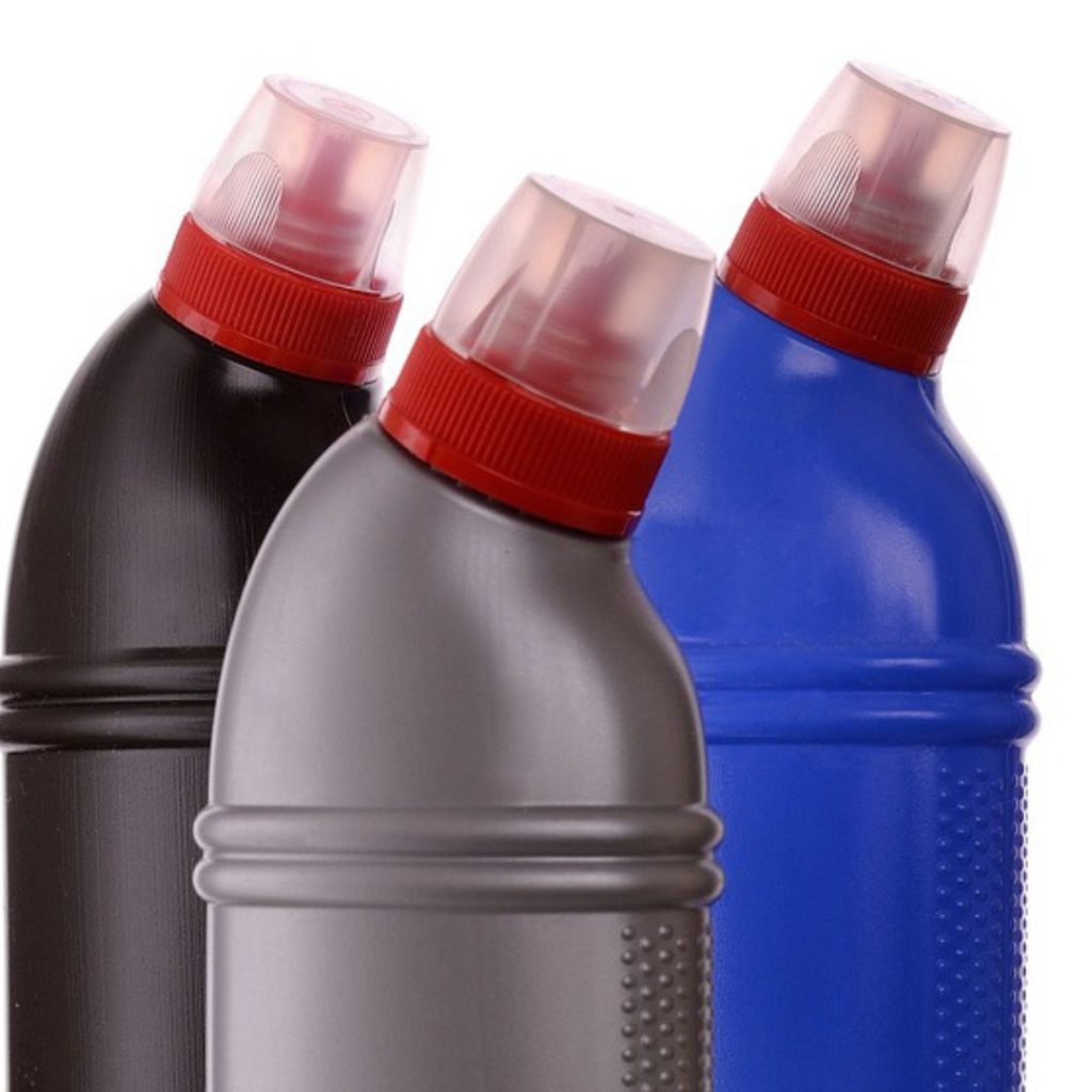 Three bleach bottles